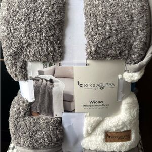 Koolaburra by UGG Gray and Cream Mélange Sherpa Throw